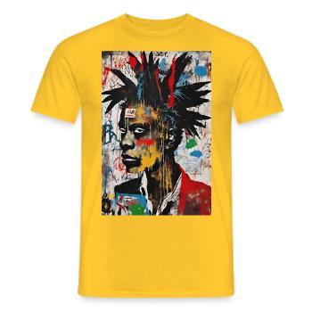 T-Shirt Urban Art Love T-Shirt - Männer T-Shirt - Gelb - Vorne - AI Model Male 178 dark (178cm)