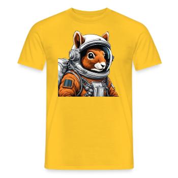 Squirrel Astronaut - Men's T-Shirt - yellow - Front - AI Model Male 178 dark (178cm)