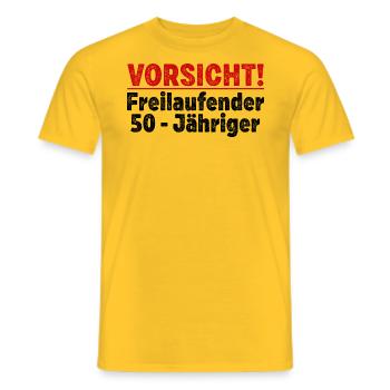 50. Geburtstag Männer Frauen Lustig 50 Jahre - Männer T-Shirt - Gelb - Vorne - AI Model Male 178 dark (178cm)