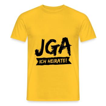 JGA - Ich heirate! - Männer T-Shirt - Gelb - Vorne - AI Model Male 178 dark (178cm)