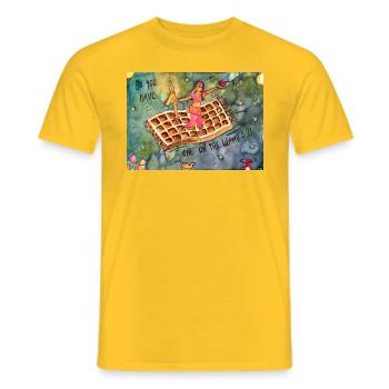 Avez-vous sans gaufres? - T-shirt homme - jaune - Devant - AI Model Male 178 dark (178cm)
