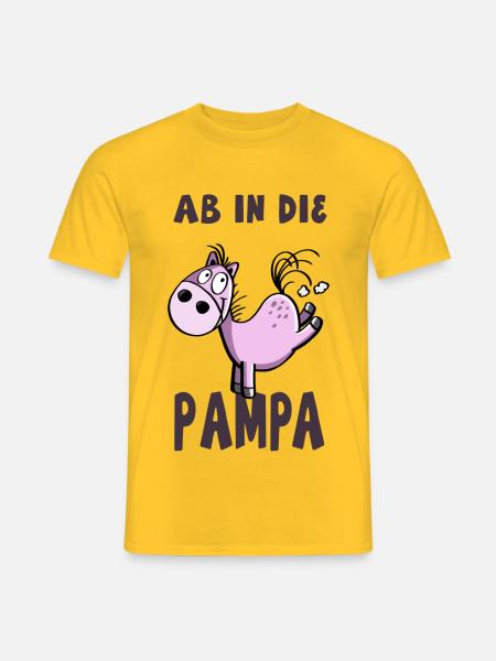 Ab in die Pampa Pferd - Männer T-Shirt - Gelb