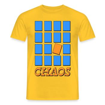 CHAOS – Geometric Disorder - Men's T-Shirt - yellow - Front - AI Model Male 178 dark (178cm)