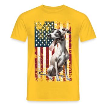 Whippet US Windhund - Männer T-Shirt - Gelb - Vorne - AI Model Male 178 dark (178cm)