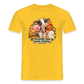 Freunde sind keine Zutaten  - Männer T-Shirt - Gelb - Vorne - AI Model Male 178 dark (178cm)