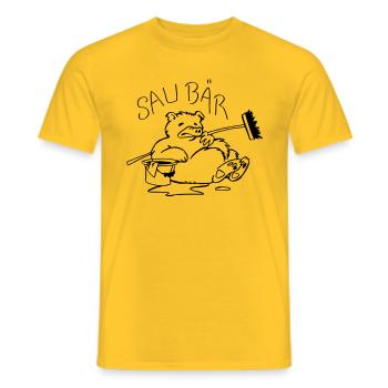 Saubär - T-shirt homme - jaune - Devant - AI Model Male 178 dark (178cm)