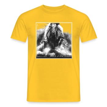 Greyhorse Reining Edition avec EM Photography - T-shirt homme - jaune - Devant - AI Model Male 178 dark (178cm)