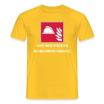 Lasst mich durch ich bin Brandschutzhelfer (weiß) - Männer T-Shirt - Gelb - Vorne - AI Model Male 178 dark (178cm)