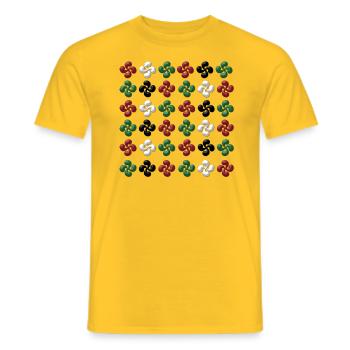 Croix Basque multiple 2 - T-shirt homme - jaune - Devant - AI Model Male 178 dark (178cm)