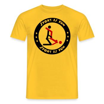 Le sport est amusant - T-shirt homme - jaune - Devant - AI Model Male 178 dark (178cm)