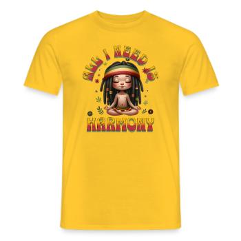 All I Need Is Harmony Rastagirl - Männer T-Shirt - Gelb - Vorne - AI Model Male 178 dark (178cm)