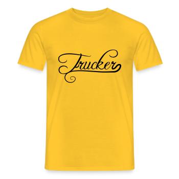 camionneur camion wagon agriculteur conduite voiture - T-shirt homme - jaune - Devant - AI Model Male 178 dark (178cm)