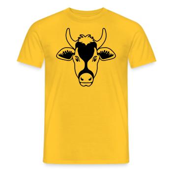 Cow head for trailers of cows and bulls - Men's T-Shirt - yellow - Front - AI Model Male 178 dark (178cm)