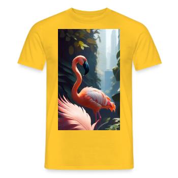 Flamingo - Men's T-Shirt - yellow - Front - AI Model Male 178 dark (178cm)