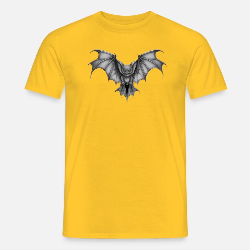Vampire bat bat in black and white - Men's T-Shirt - yellow