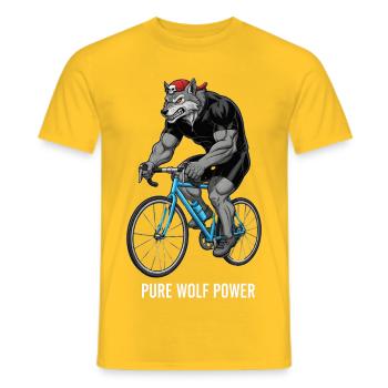 Cycliste Wolf Vélo de route Vélo de montagne Vélo sportif - T-shirt homme - jaune - Devant - AI Model Male 178 dark (178cm)
