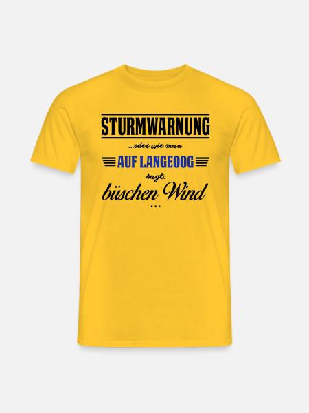 Sturmwarnung Langeoog - büschen Wind - Männer T-Shirt - Gelb