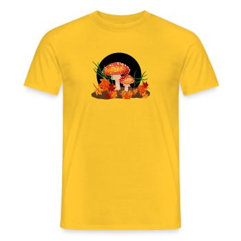 Pilz - Männer T-Shirt - Gelb - Vorne - AI Model Male 178 dark (178cm)