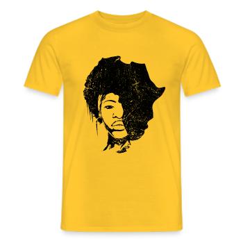 Schwarze Frau Afrika Haare - Männer T-Shirt - Gelb - Vorne - AI Model Male 178 dark (178cm)