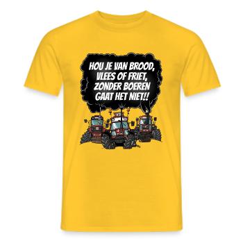 bread tshirt 3x brown - Men's T-Shirt - yellow - Front - AI Model Male 178 dark (178cm)