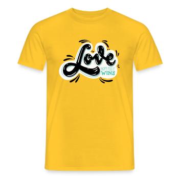amour - T-shirt homme - jaune - Devant - AI Model Male 178 dark (178cm)
