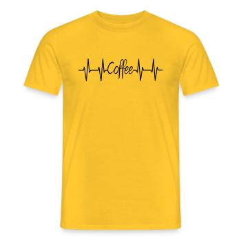 Café Heartbeat Pulse Coffee Coffee Lover Cafe - T-shirt homme - jaune - Devant - AI Model Male 178 dark (178cm)