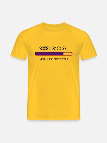 sommeil_en_cours,message,humour,drôle - T-shirt homme - jaune