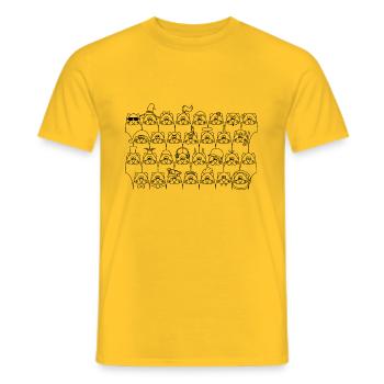 Lustige Katzen - Funny cats - Männer T-Shirt - Gelb - Vorne - AI Model Male 178 dark (178cm)