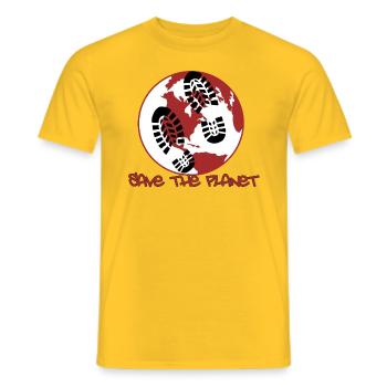 Sauvez la planète - protection de l'environnement - T-shirt homme - jaune - Devant - AI Model Male 178 dark (178cm)