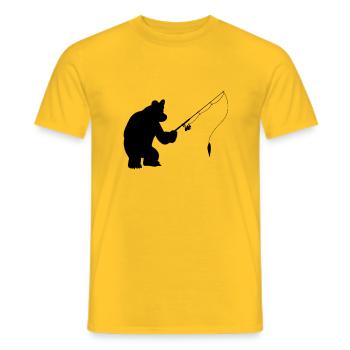 Pêche à l'ours - T-shirt homme - jaune - Devant - AI Model Male 178 dark (178cm)