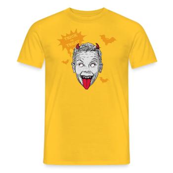 Vintage Halloween Trick or Treat 2 - Männer T-Shirt - Gelb - Vorne - AI Model Male 178 dark (178cm)