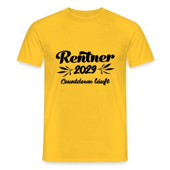 Rentner 2029 Countdown läuft Rente 2029 Ruhestand - Männer T-Shirt - Gelb - Vorne - AI Model Male 178 dark (178cm)