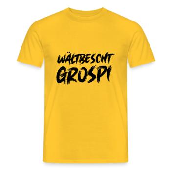 Wältbescht Grospi Opi Schweiz Opa Schweizerdeutsch - Männer T-Shirt - Gelb - Vorne - AI Model Male 178 dark (178cm)