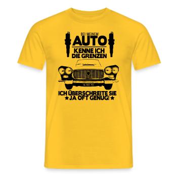 Auto Liebhaber Geschenk Oldtimer Autofahrer Shirt - Männer T-Shirt - Gelb - Vorne - AI Model Male 178 dark (178cm)