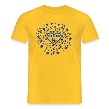 maman je t aime - T-shirt homme - jaune - Devant - AI Model Male 178 dark (178cm)