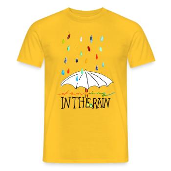 dancing in the rain - Männer T-Shirt - Gelb - Vorne - AI Model Male 178 dark (178cm)