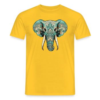 Elegant elephant with majestic tusks - Men's T-Shirt - yellow - Front - AI Model Male 178 dark (178cm)