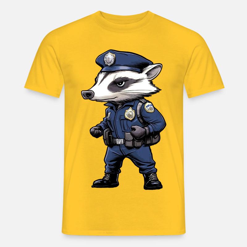 Dachs Polizei - Männer T-Shirt - Gelb