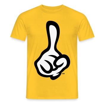 Erhobener Zeigefinger (Finger / Rechte Hand / 2C) - Männer T-Shirt - Gelb - Vorne - AI Model Male 178 dark (178cm)