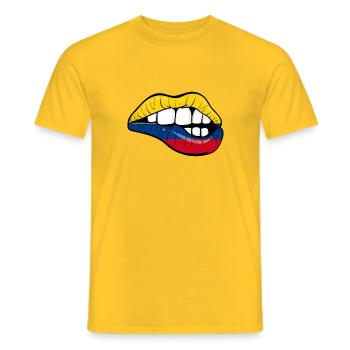 Colombia Football Gift Colombia Fan Sexy - Men's T-Shirt - yellow - Front - AI Model Male 178 dark (178cm)