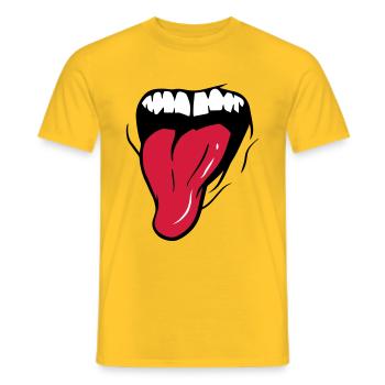 MOUTH + TONGUE - Men's T-Shirt - yellow - Front - AI Model Male 178 dark (178cm)