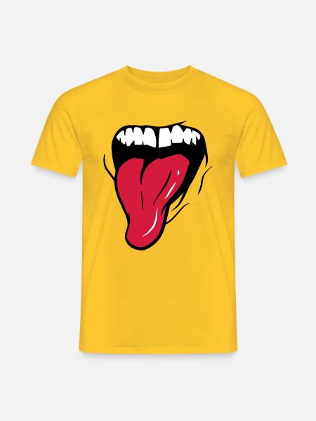 BOUCHE + LANGUE - T-shirt homme - jaune