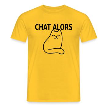 chat alors - T-shirt homme - jaune - Devant - AI Model Male 178 dark (178cm)