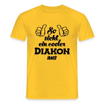 Diakon Diakonie Jesus Glaube Kirche Religion - Männer T-Shirt - Gelb - Vorne - AI Model Male 178 dark (178cm)