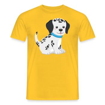 Dalmatian puppy - Men's T-Shirt - yellow - Front - AI Model Male 178 dark (178cm)