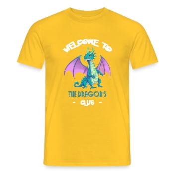 Willkommen im Dragon Club - Männer T-Shirt - Gelb - Vorne - AI Model Male 178 dark (178cm)