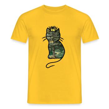 Cat Forest Queen Fantasy Cats Fairy Tale Character - Men's T-Shirt - yellow - Front - AI Model Male 178 dark (178cm)