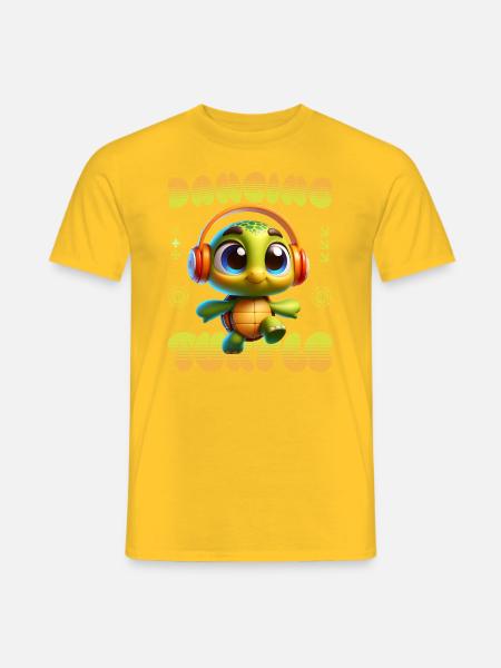 Dancing Turtle Music - Men's T-Shirt - yellow