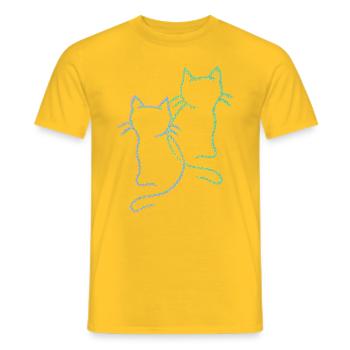 années 80 90 chats chat enfant enfants bébé - T-shirt homme - jaune - Devant - AI Model Male 178 dark (178cm)