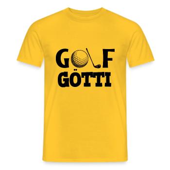 Golf Götti Schweiz Patenonkel Golfen Golfer - Männer T-Shirt - Gelb - Vorne - AI Model Male 178 dark (178cm)